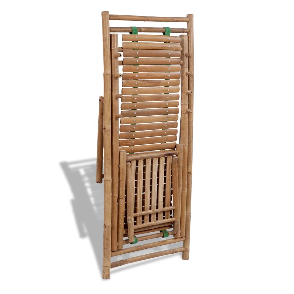 Chaise de terrasse avec repose-pied en bambou