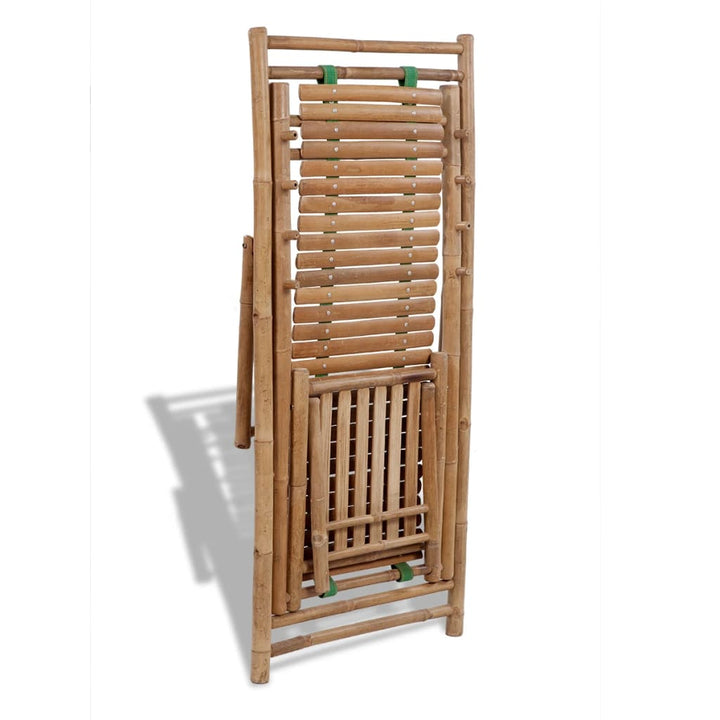 Chaise de terrasse avec repose-pied en bambou