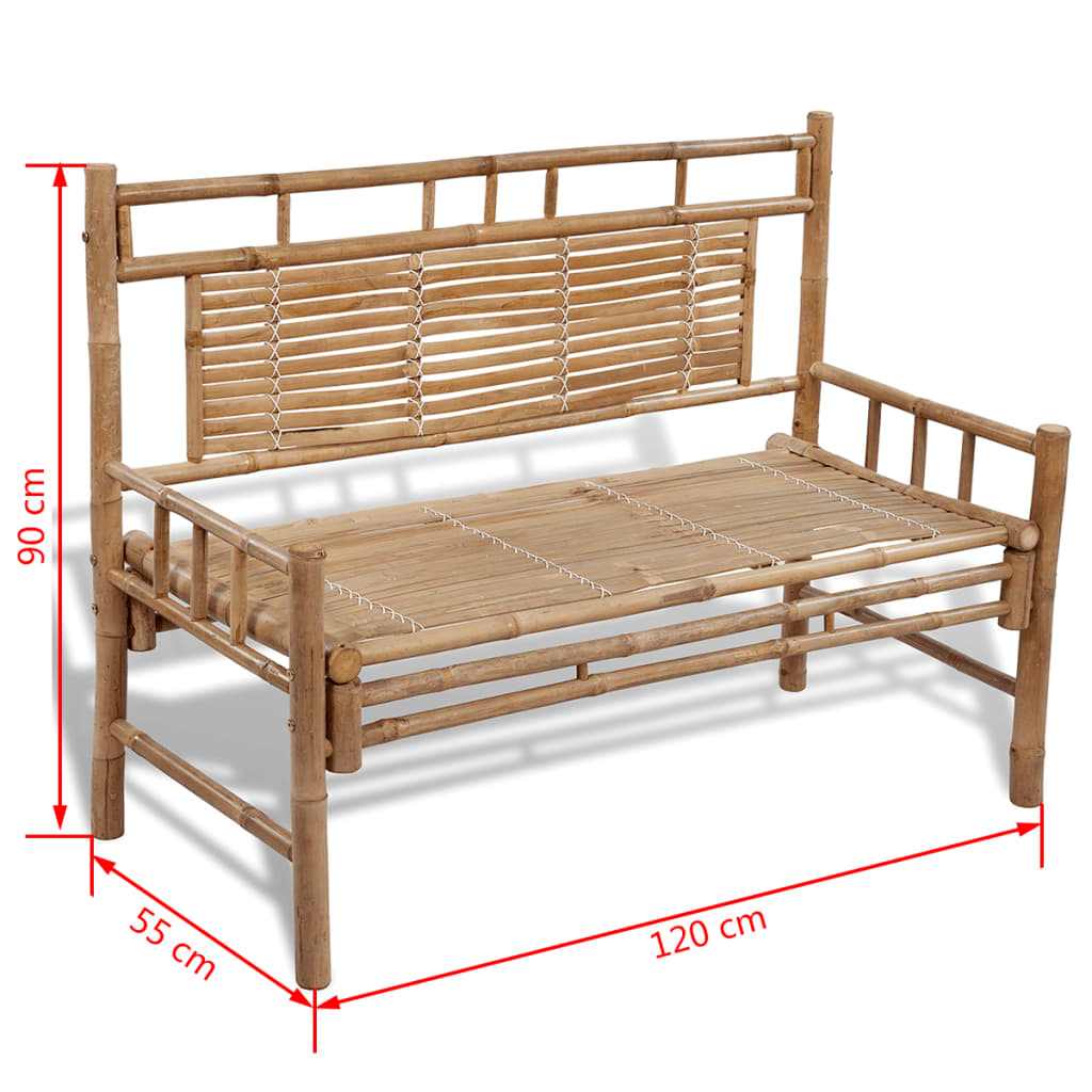 Banc de jardin en bambou
