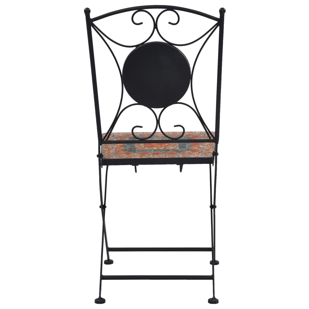 Chaises de bistrot mosaïque 2 pcs