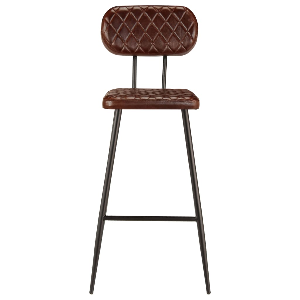 Chaises de bar 2 pcs Marron en cuir