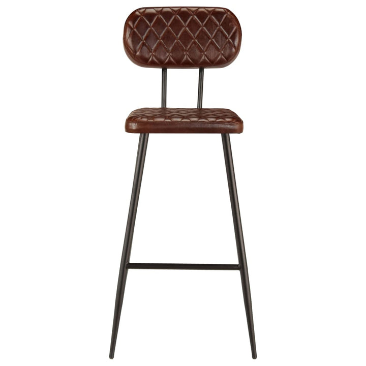 Chaises de bar 2 pcs Marron en cuir