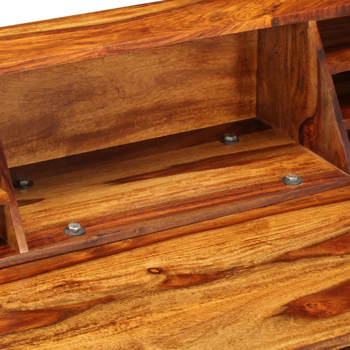 Bureau en bois solide de Sesham et acier
