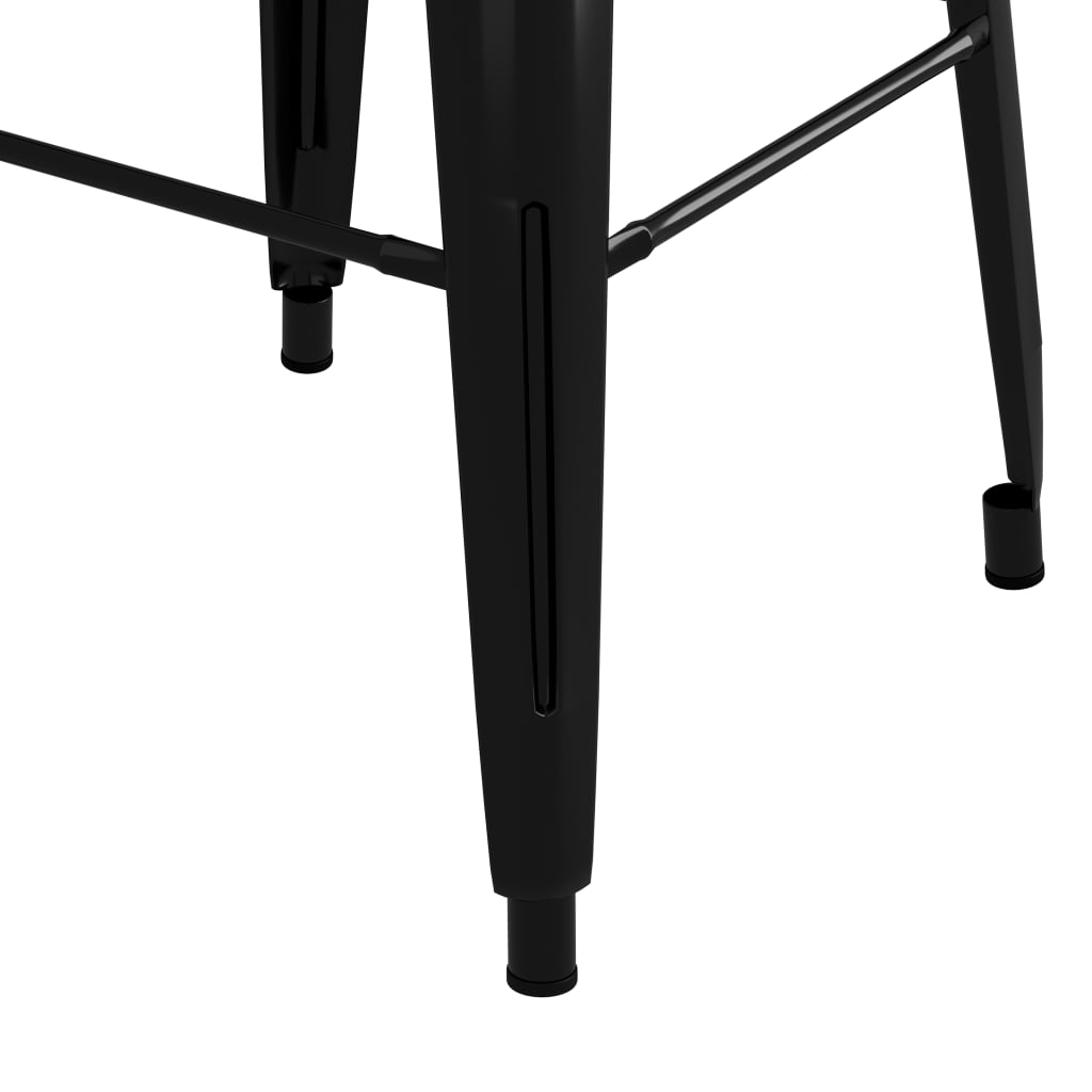 Tabourets de bar empilables 2 pcs Noir Métal