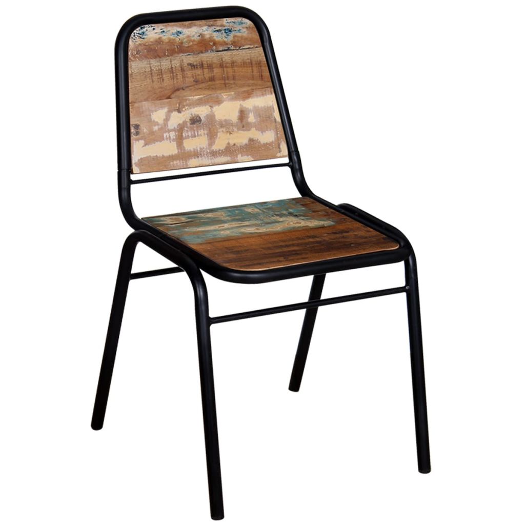 4 Chaises en bois de récupération