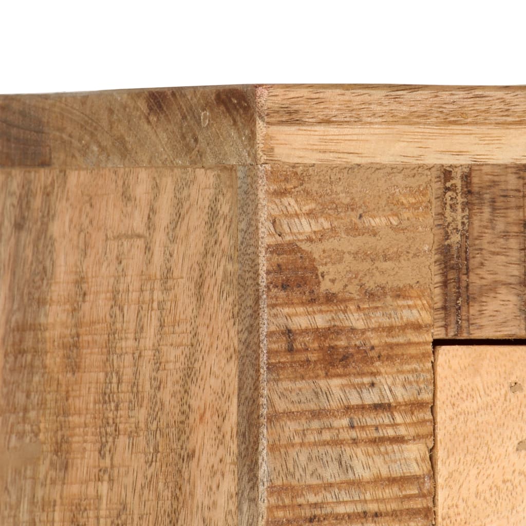 Buffet sur roues en bois de manguier brut