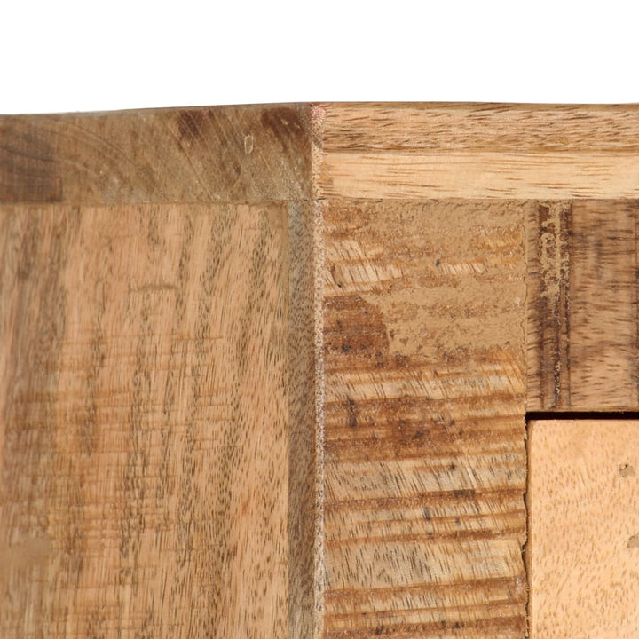 Buffet sur roues en bois de manguier brut