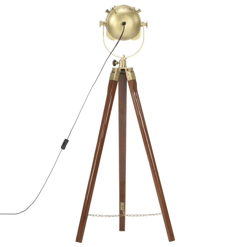 Lampadaire à trépied en bois de manguier massif