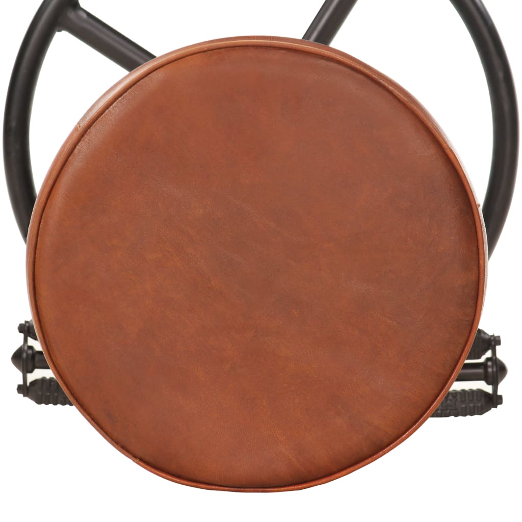 Tabourets de bar 2 pcs en cuir de chèvre