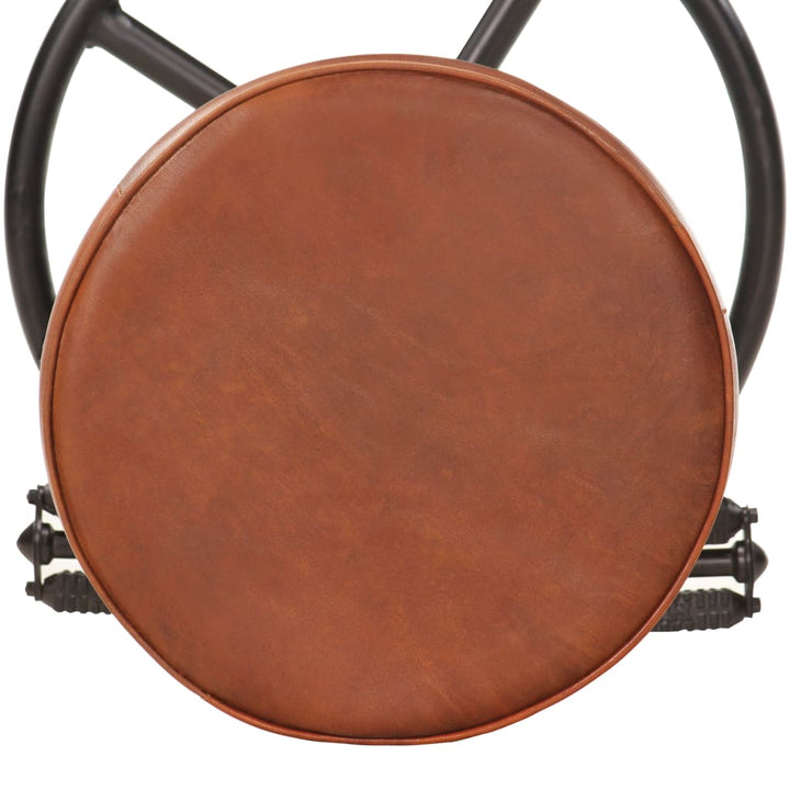Tabourets de bar 2 pcs en cuir de chèvre