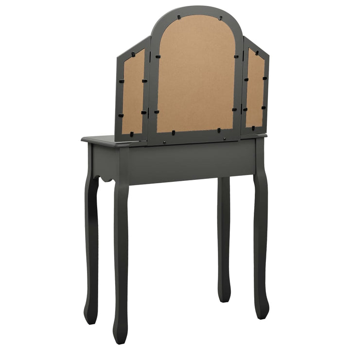 Coiffeuse et tabouret Gris en Bois de paulownia MDF