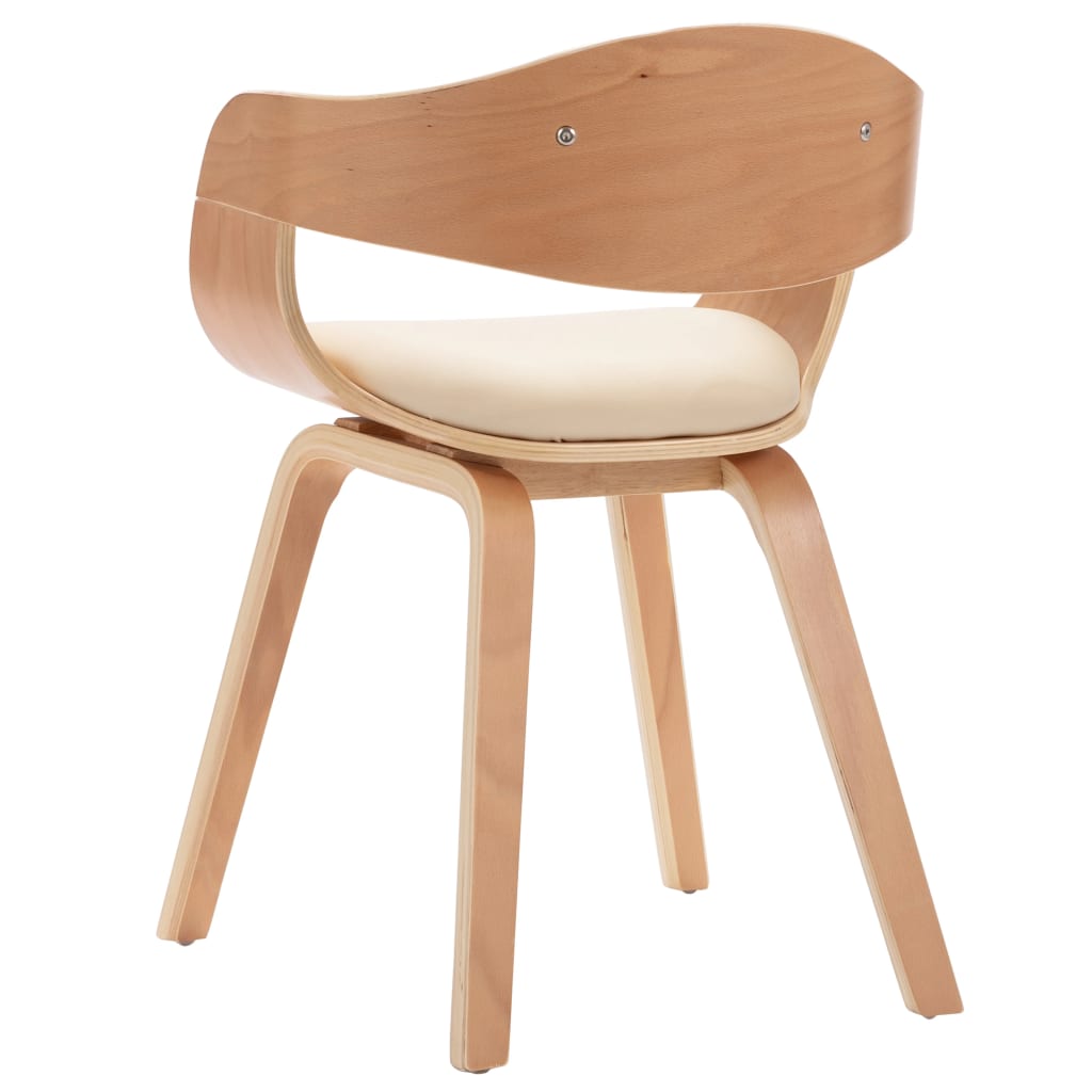 Chaises en simili cuir et bois courbé