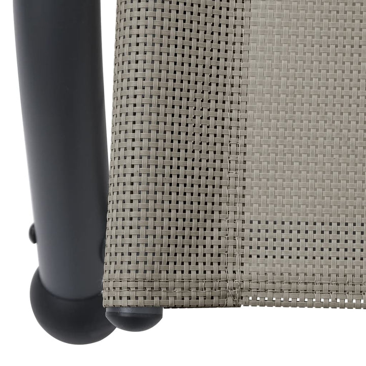 Chaise longue double avec auvent en textilène
