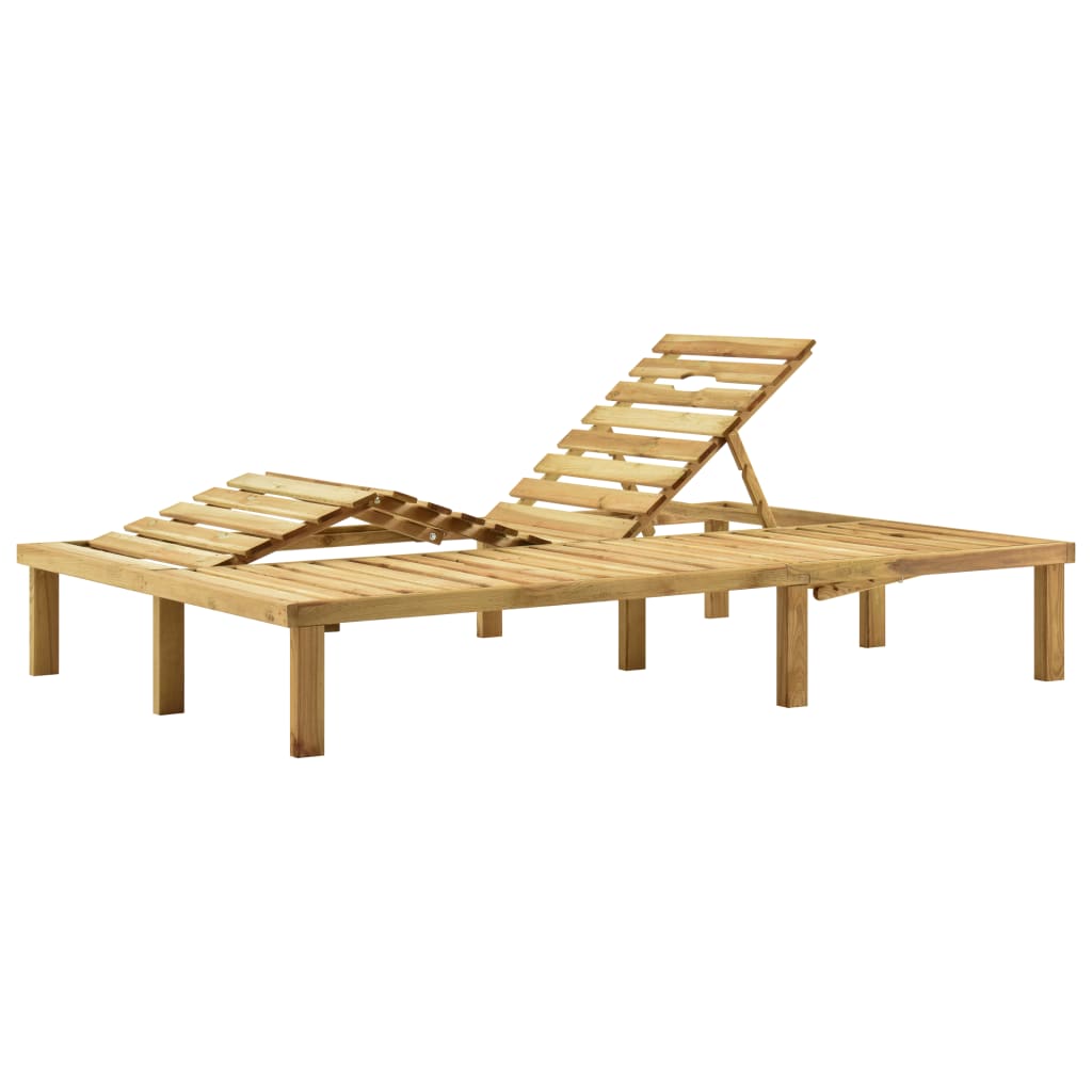 Chaise longue double en bois de pin