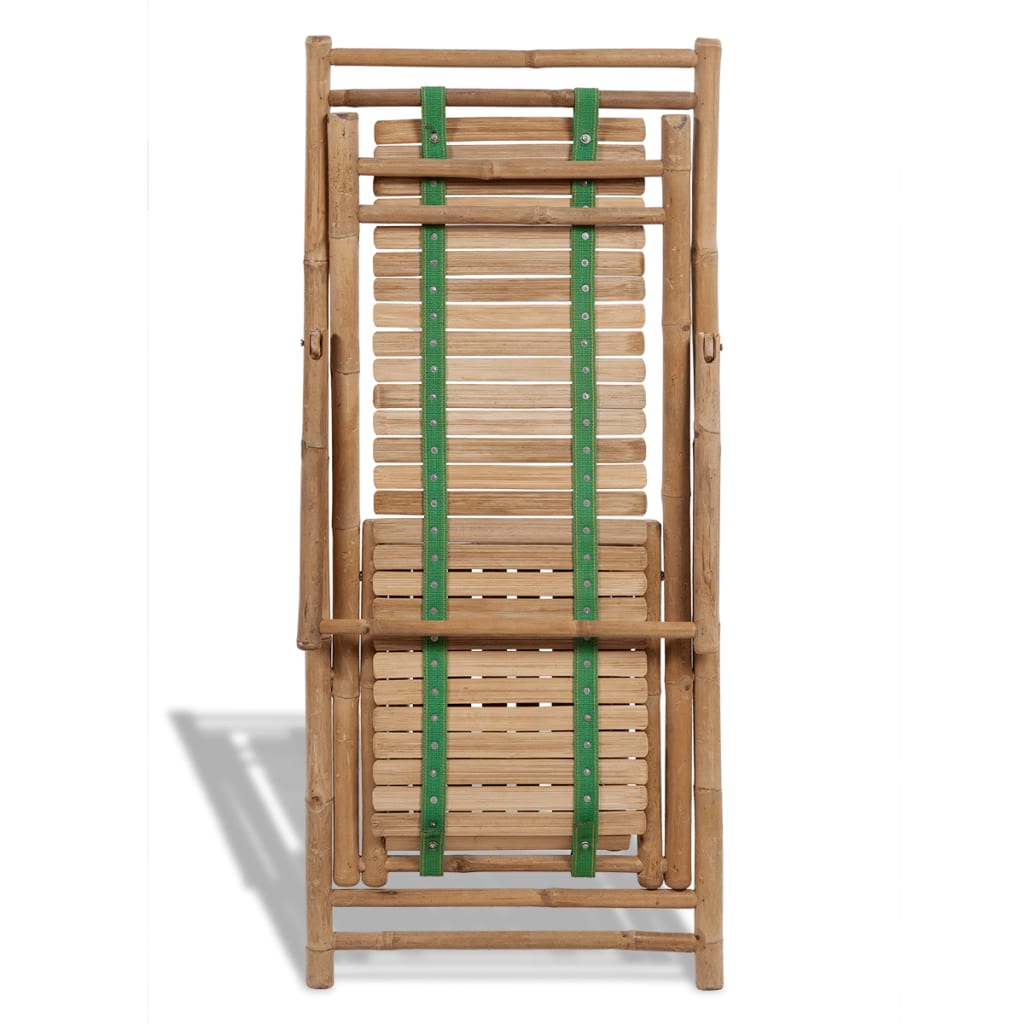 Chaise de terrasse avec repose-pied en bambou