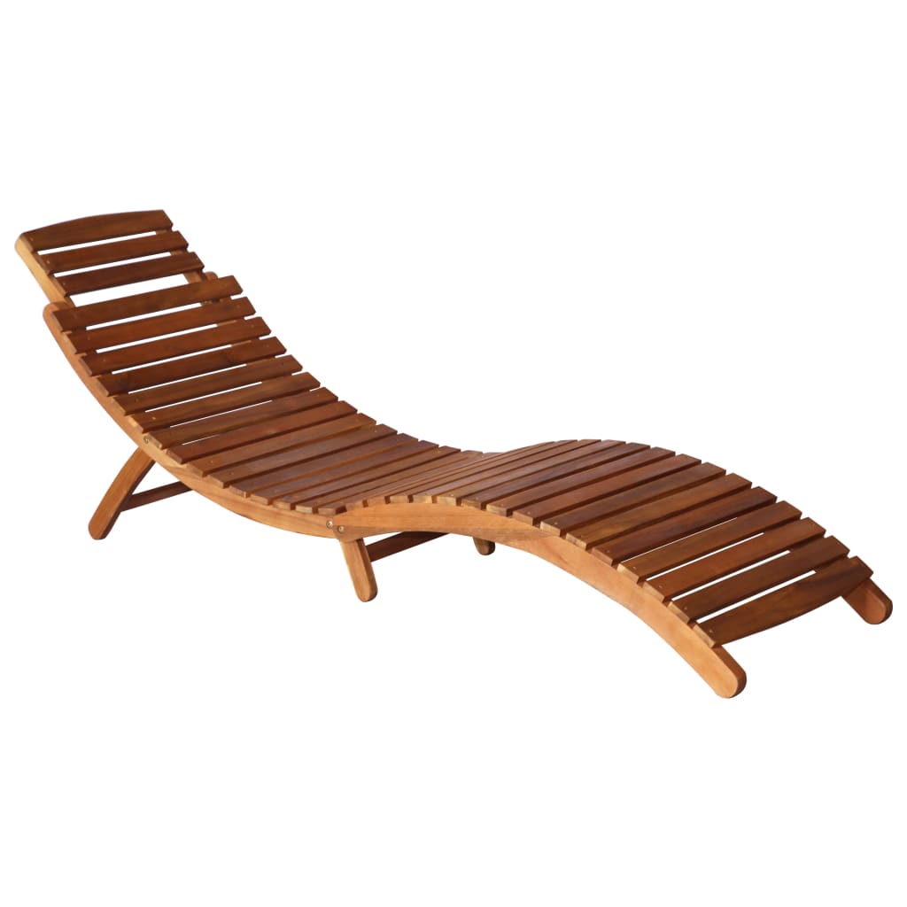 Chaise longue avec table en bois d&