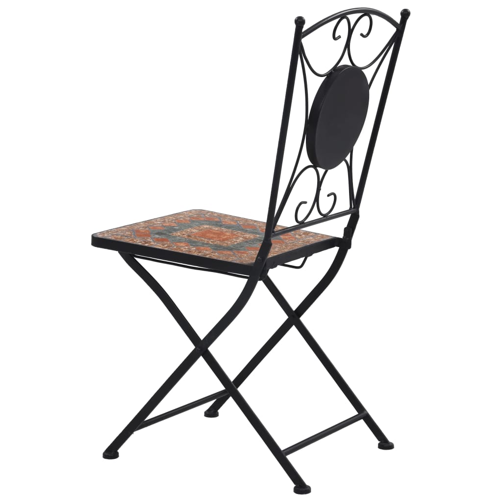 Chaises de bistrot mosaïque 2 pcs