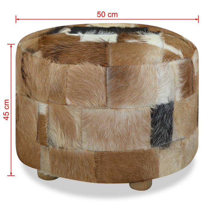 Pouf en cuir de chèvre
