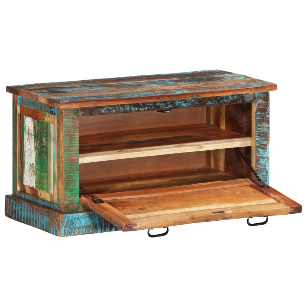 Banc de rangement à chaussures en bois de récupération