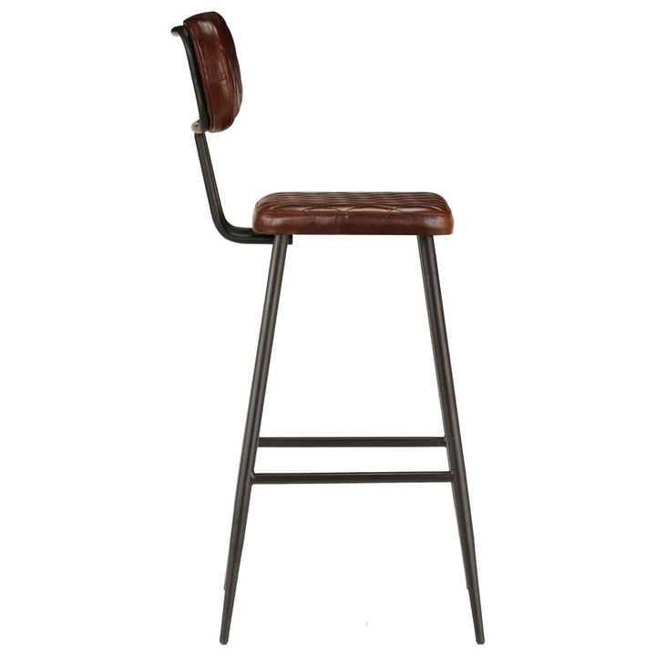 Chaises de bar 2 pcs Marron en cuir