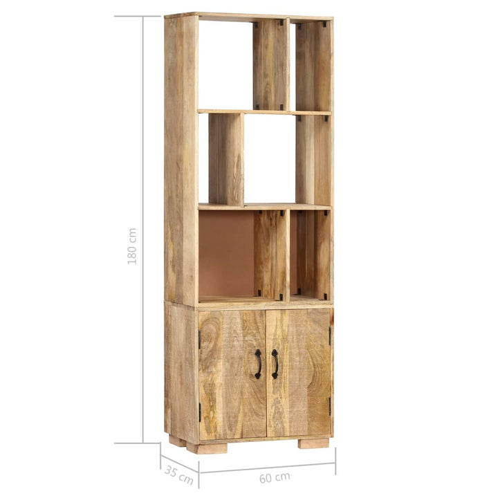 Bibliothèque en bois de manguier brut