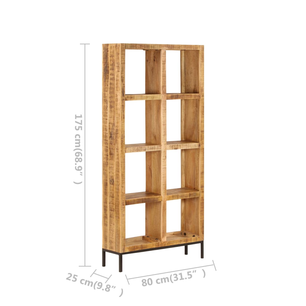 Bibliothèque en bois de manguier brut