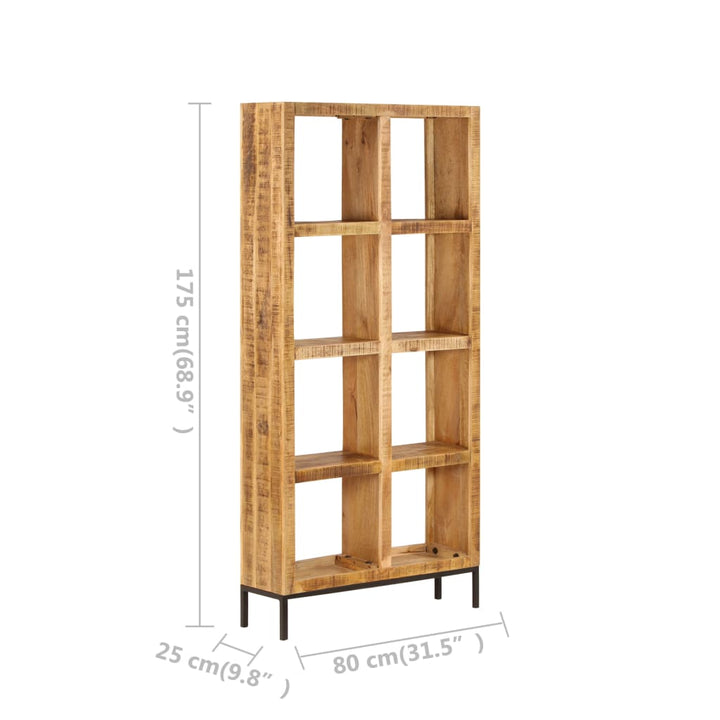 Bibliothèque en bois de manguier brut
