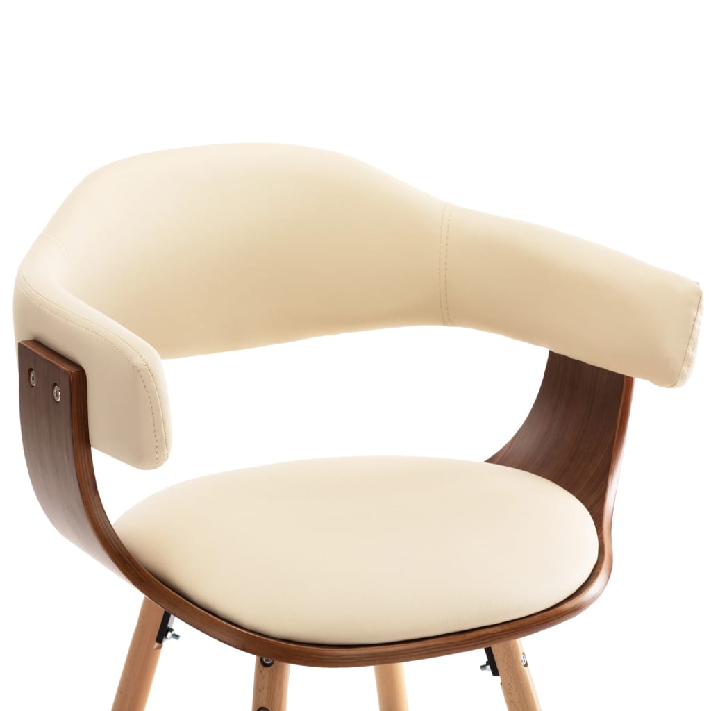 Chaises en simili cuir et bois courbé