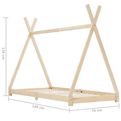 Lit tipi pin massif