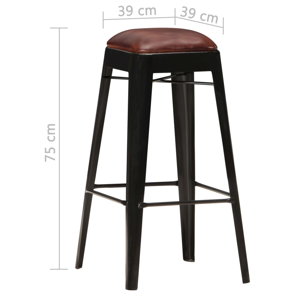 Tabourets de bar 4 pcs en Cuir