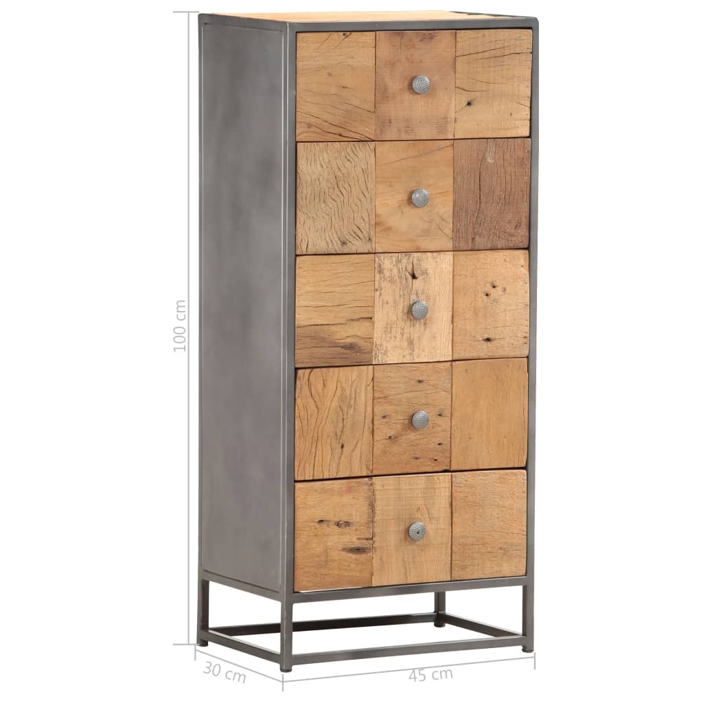 Commode en bois de récupération massif
