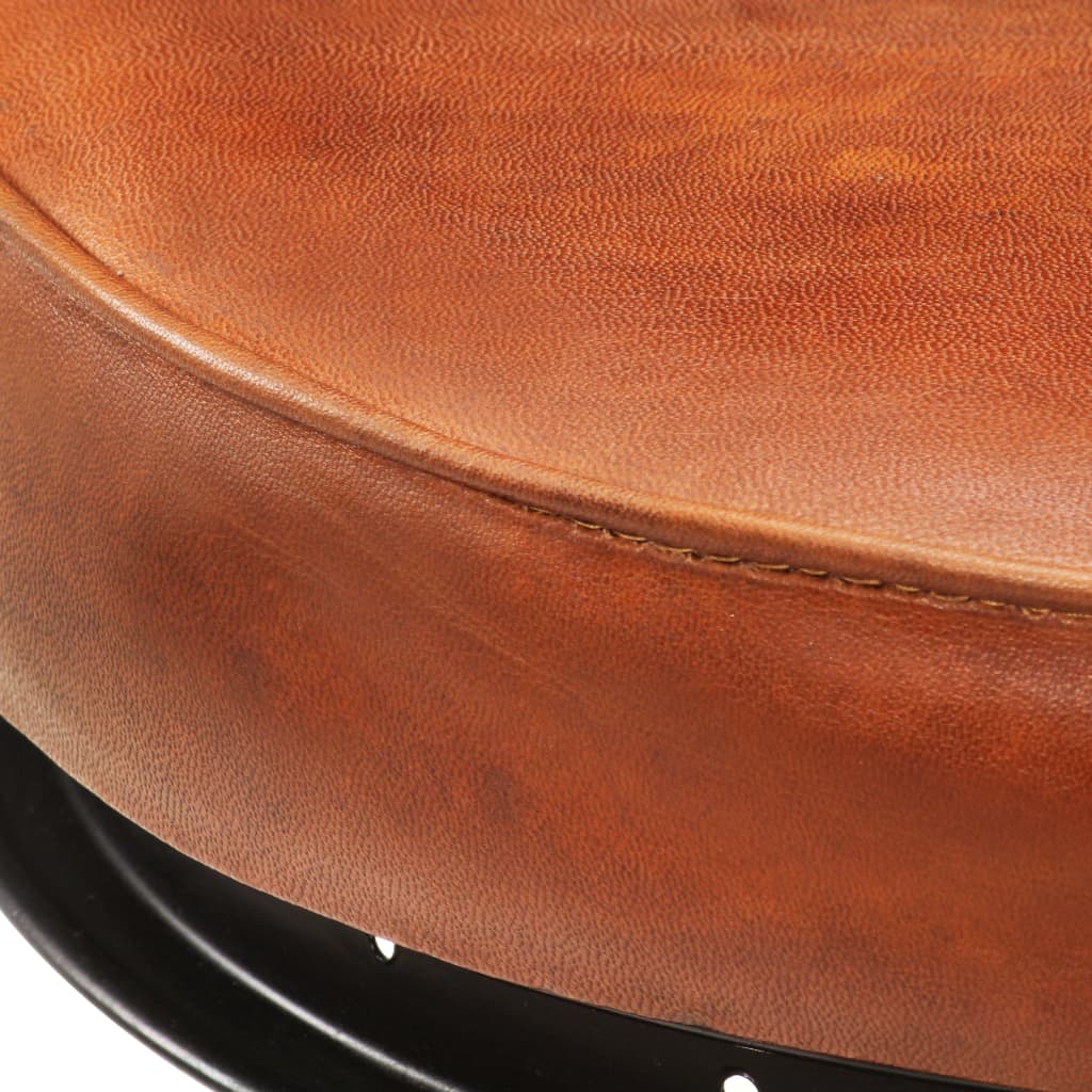 Tabourets de bar 2 pcs en cuir de chèvre