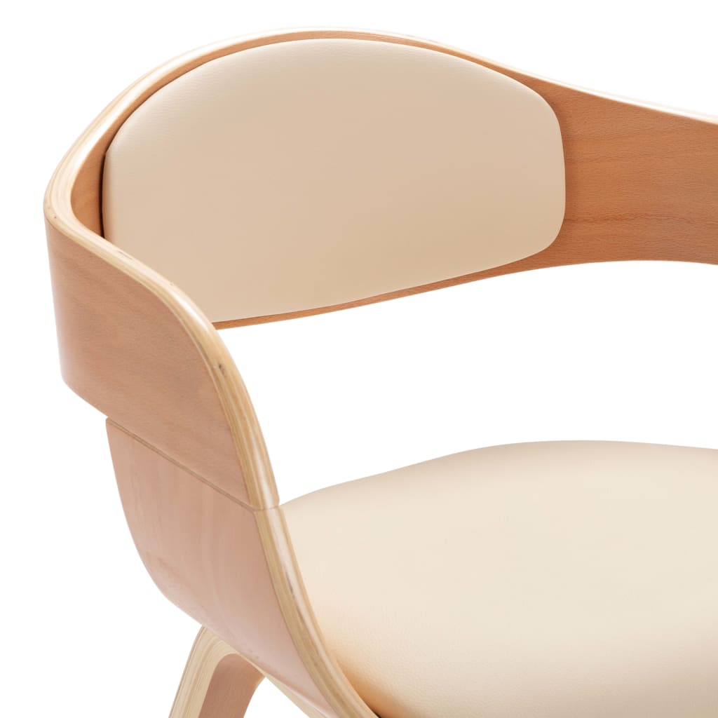 Chaises en simili cuir et bois courbé