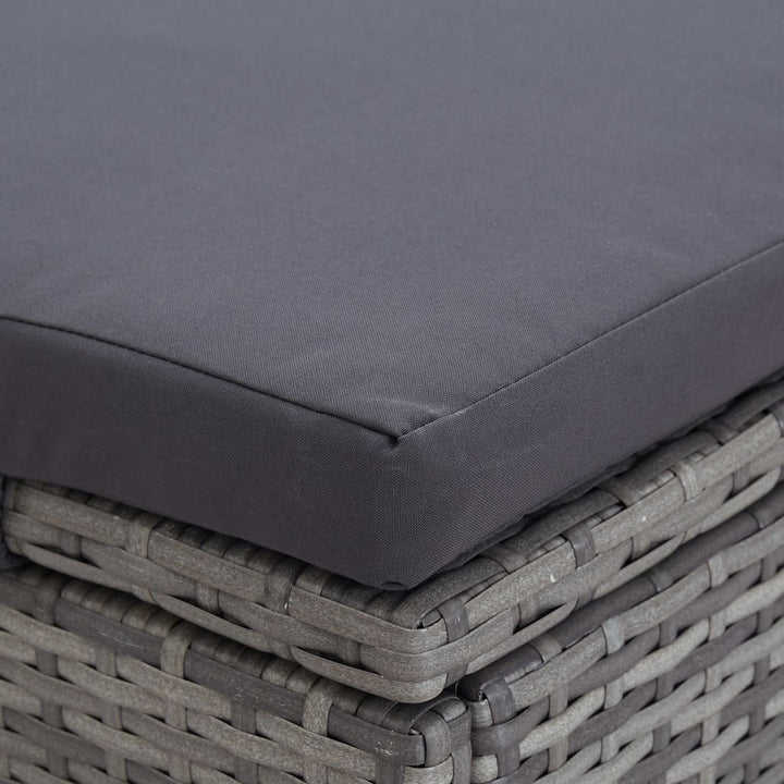 Lit à 2 places avec coussin en résine tressée
