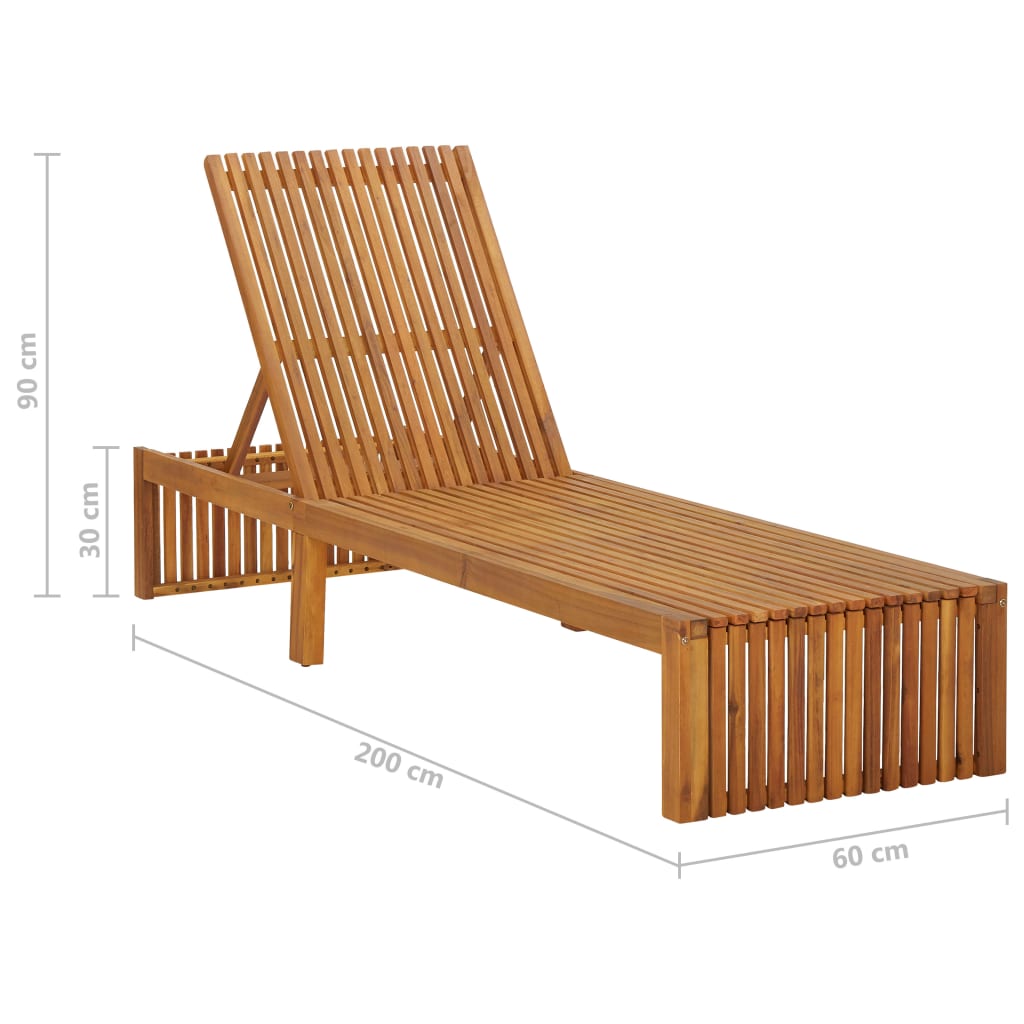 Chaise longue en bois d&