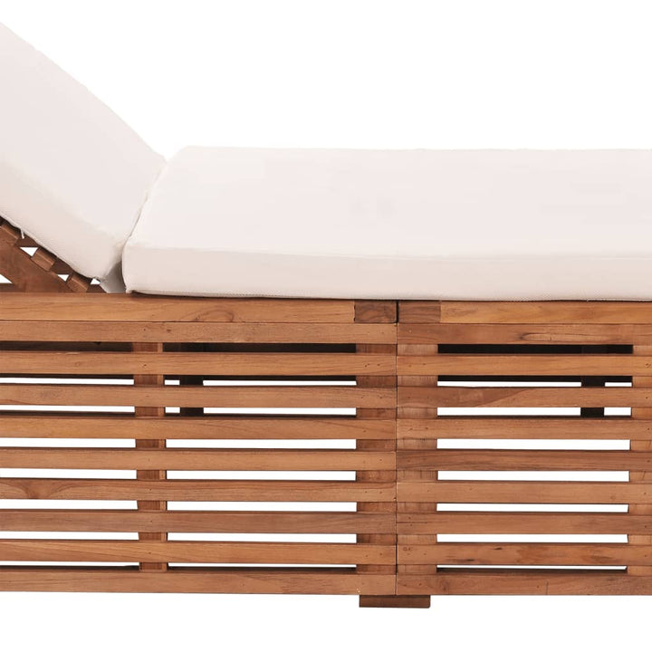 Chaise longue avec coussin en bois de teck