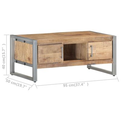 Table basse en bois de manguier brut