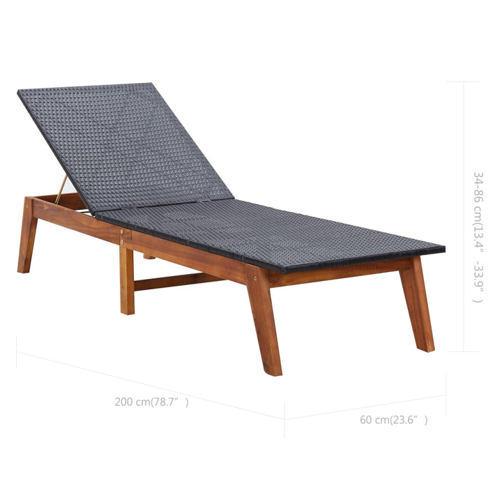 Chaise longue en résine et bois d&