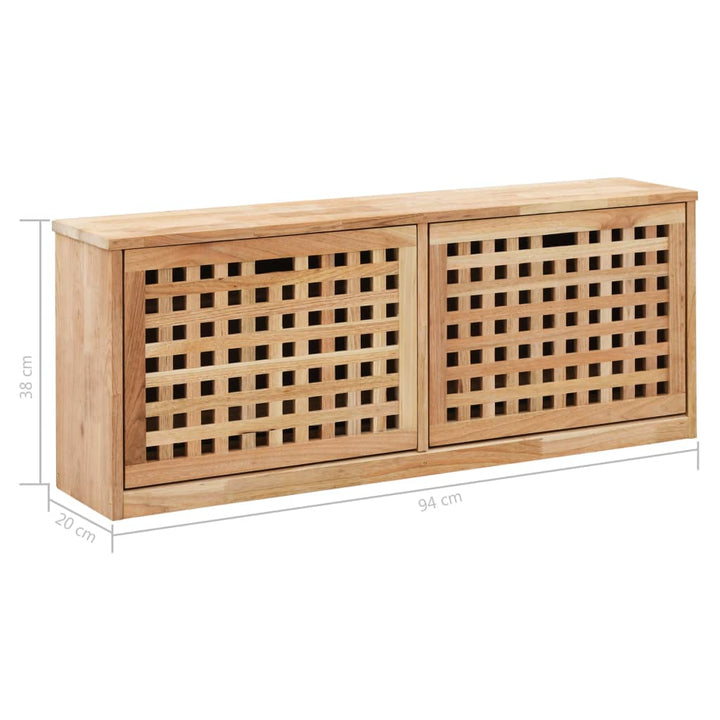 Banc de rangement de chaussures en bois de noyer massif