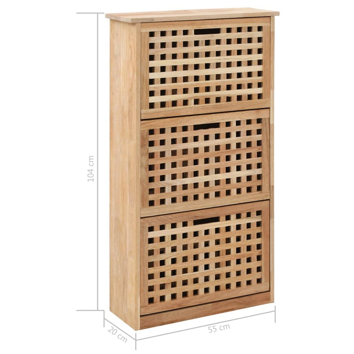 Meuble à chaussures en bois de noyer massif