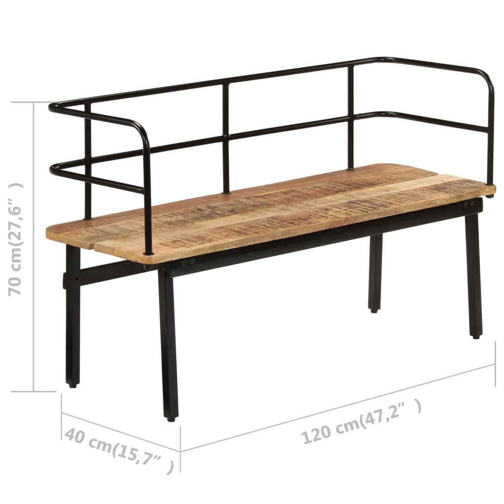 Banc en bois de manguier massif