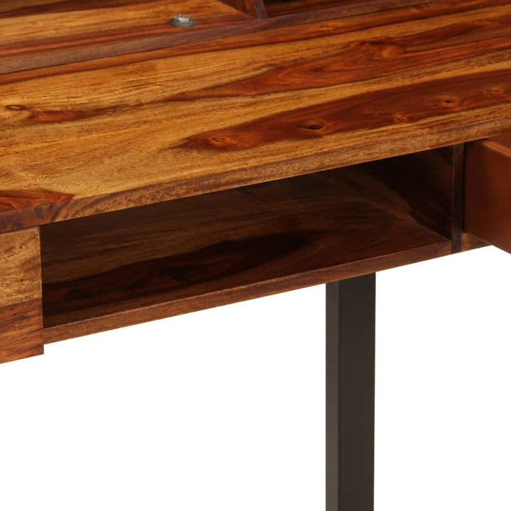 Bureau en bois solide de Sesham et acier