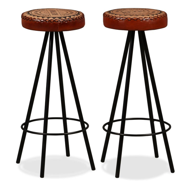 Ensemble de bar en bois de récupération et cuir