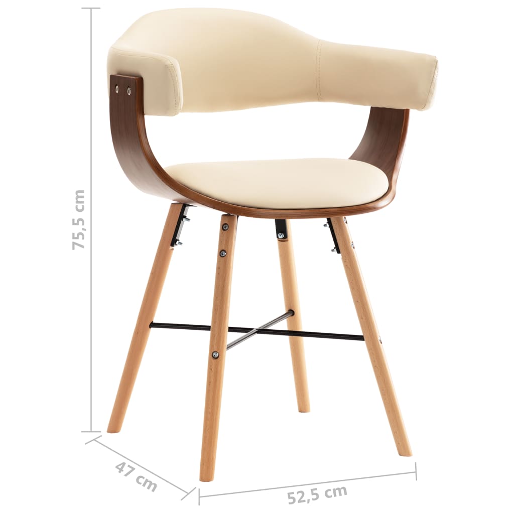 Chaises en simili cuir et bois courbé
