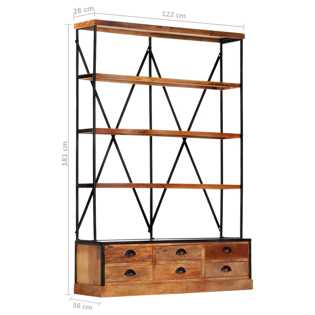 Bibliothèque en bois de manguier