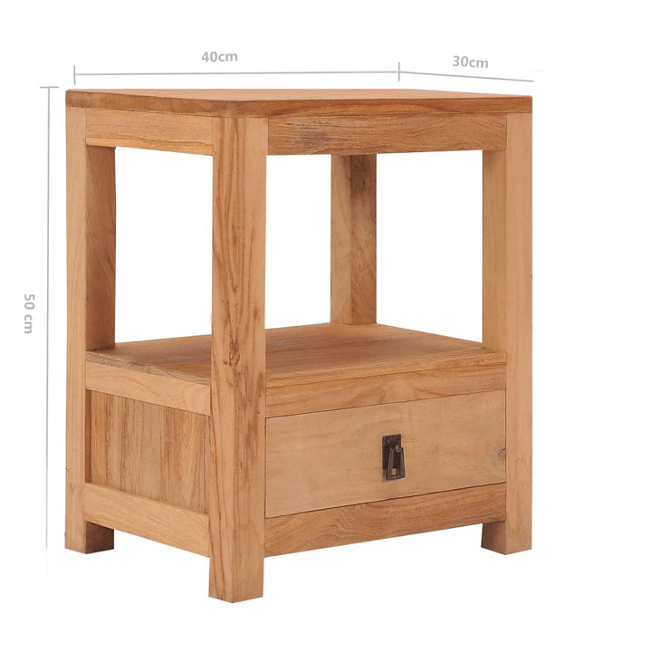 Table de chevet en bois de teck solide