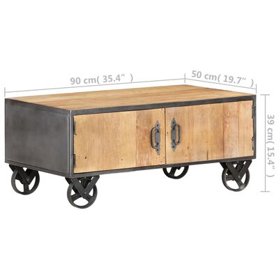Table basse en bois de récupération massif