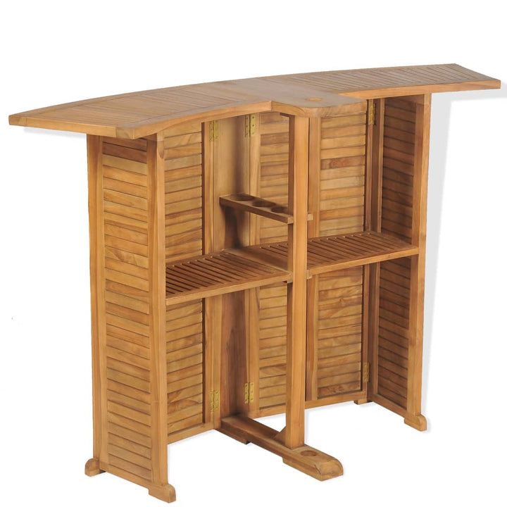 Table pliable de bar en bois de teck