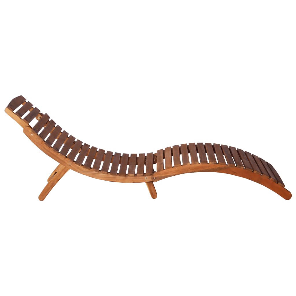 Chaise longue avec table en bois d&