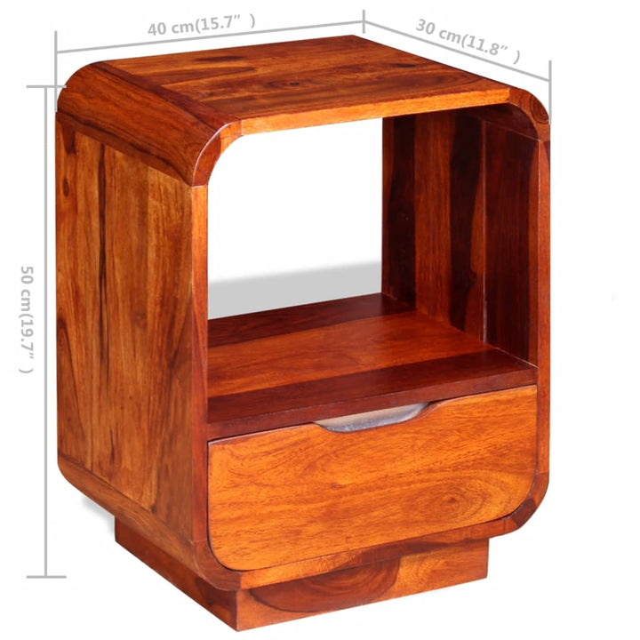 Table de chevet avec tiroir en bois de Sesham